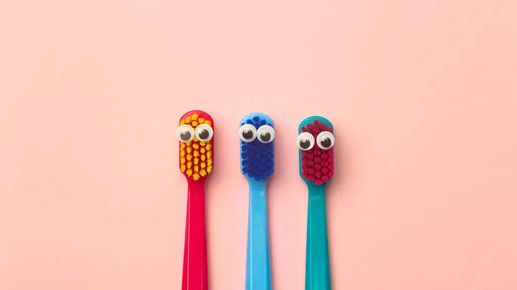Children's toothbrushes with silly googly eyes