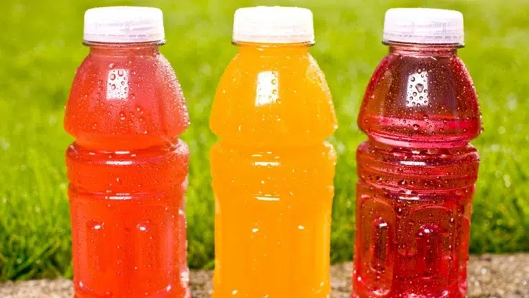Colorful sports drinks